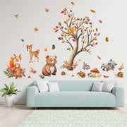 Woodland Animal Nursery Wall Decals – Bear, Fox & Deer
