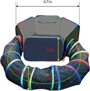 Pop-Open Mesh Cat Tent & Play Tunnel – Orange or Rainbow