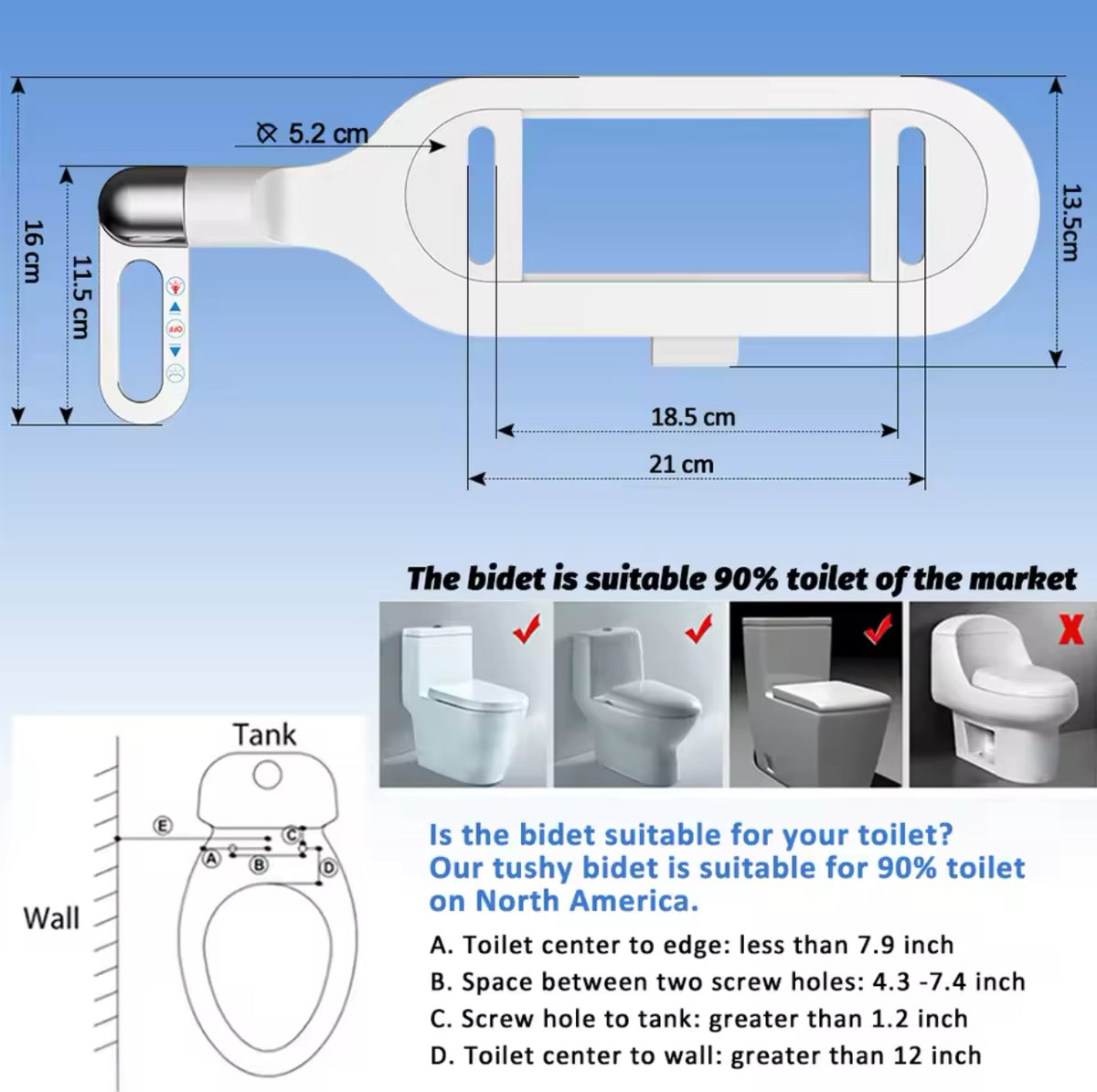 Ultra-Thin Non-Electric Dual-Nozzle Bidet Seat