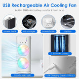 Mobile Air Conditioner with Remote Control, USB Portable Air Cooler, Mini Air Conditioner, Portable Air Cooler Fan, 3 Wind Speeds, Spray Function, 7 Colours Light