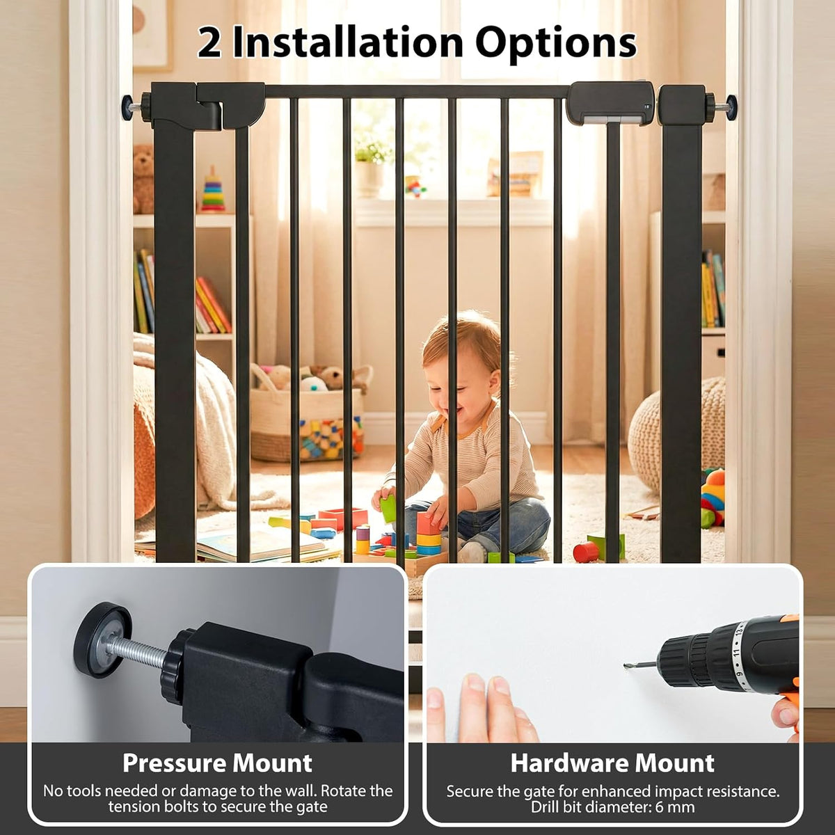 75–82 cm Auto-Close Baby & Pet Safety Gate