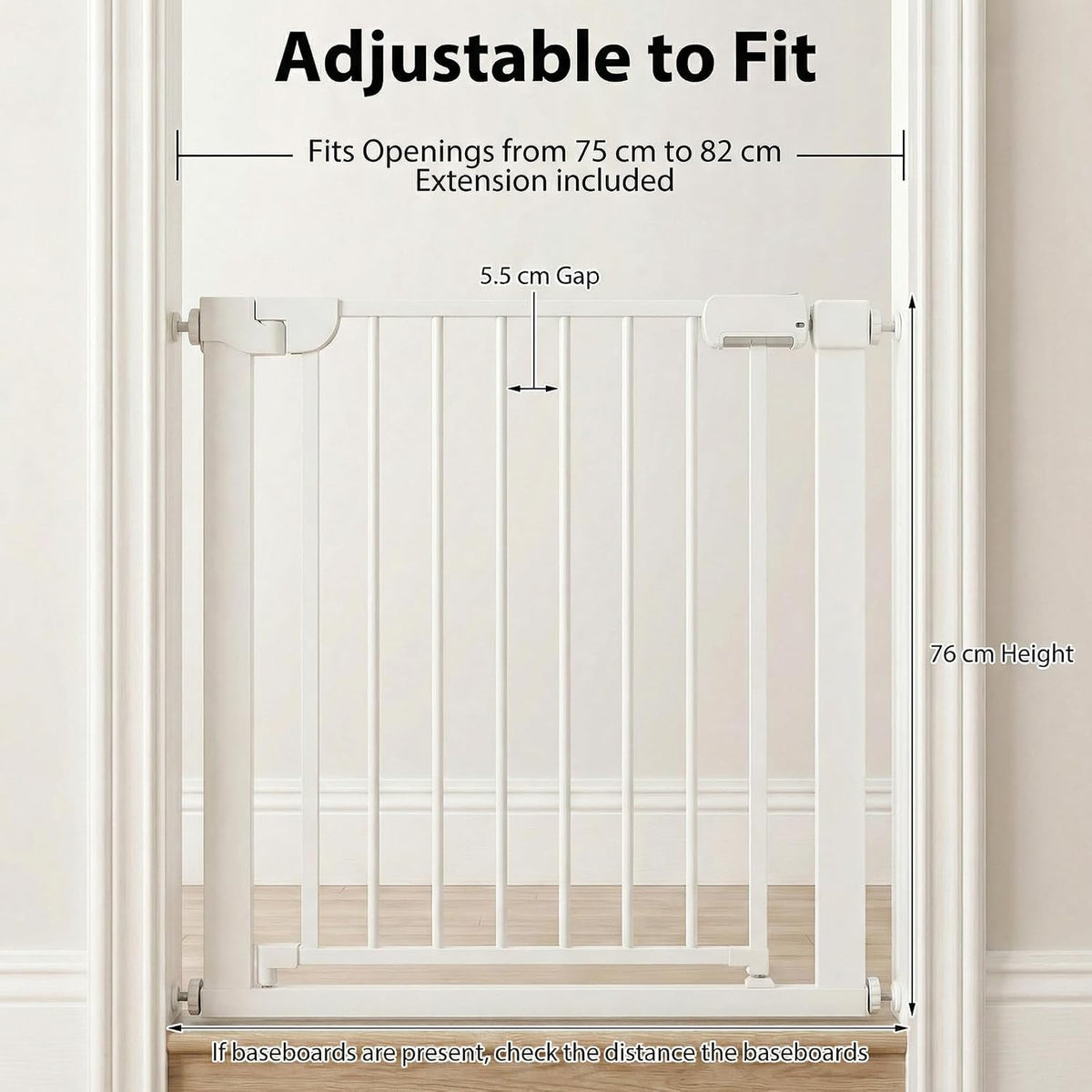 75–82 cm Auto-Close Baby & Pet Safety Gate