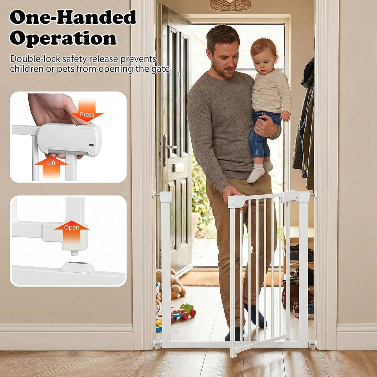 75–82 cm Auto-Close Baby & Pet Safety Gate