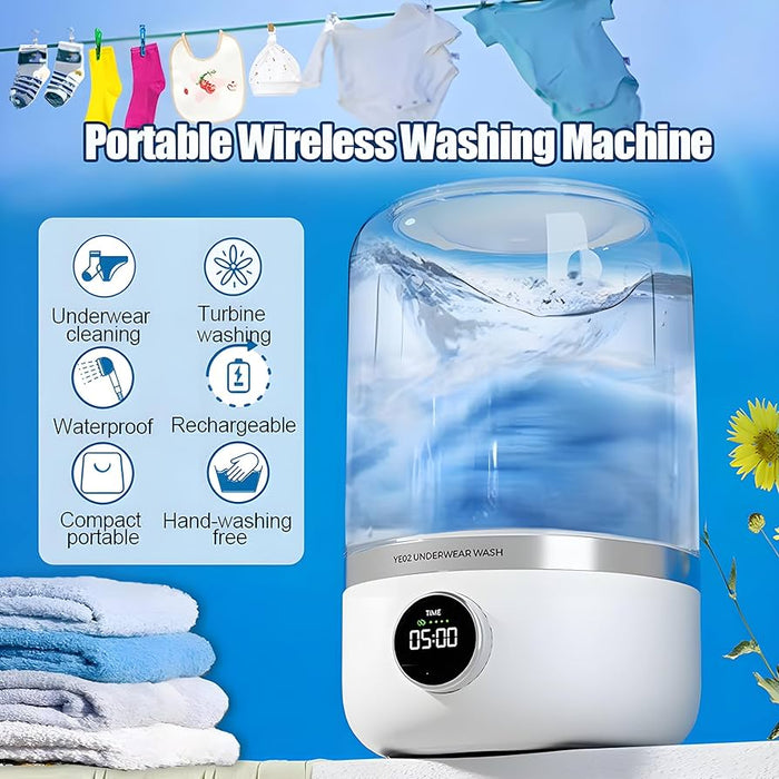 Cordless 1L Mini Washer for Underwear, Socks & Delicates