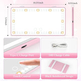 Car LED vanity makeup mirror, touch sensor, sun visor makeup mirror, three-color adjustable, clear eye protection