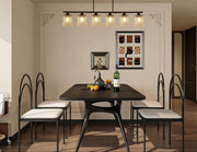 6-Light Farmhouse Kitchen Island Lighting, 48in Crystal Pendant Light Fixture, Vintage Black Linear Chandelier with Crystal Shade for Dining Room Living Room (E27 Bulbs, Not Included)