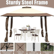 393 cm Double-Tier Pop-Up Gazebo with Adjustable Height