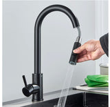 Solid Brass WELS Kitchen Mixer Tap Sink Pull-Out Faucet 360° Swivel Spout Black