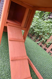 Double-Run Fir-Wood Rabbit Hutch – 210 × 45.5 × 84.5 cm