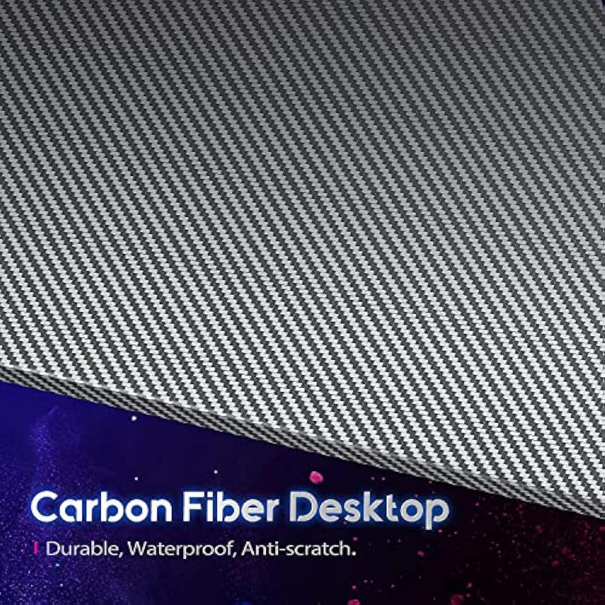 130 cm Carbon-Black L-Shaped Gaming Desk with Monitor Riser