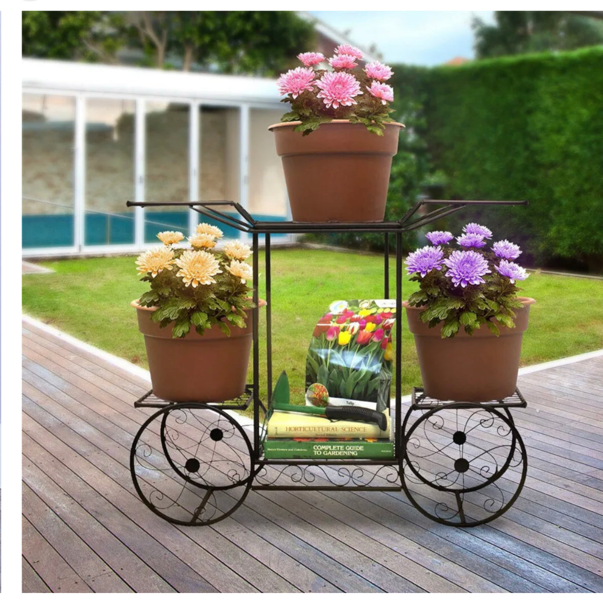 6-Tier Parisian-Style Metal Plant Stand – Black