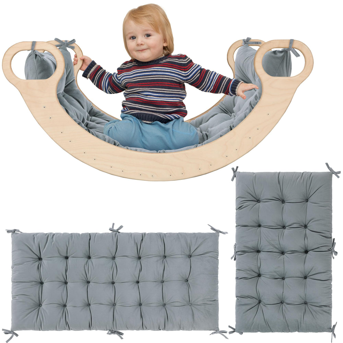 ROYALAY Cushion for Climbing Arch for Kids Premium Climbing Set Cushion Arch Cushion Floor Cushion Toddler Nap Mat(43 * 20 * 3inchGray)