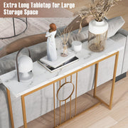 120 cm Faux-Marble Console Table with Gold Frame