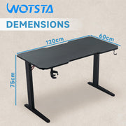 120 cm Gaming Desk with Cup Holder & Headphone Hooks