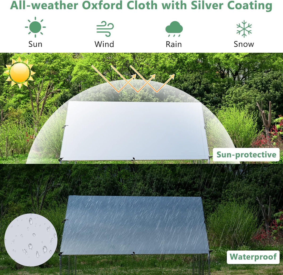 Galvanised Walk-In Poultry Run with Spire Cover – 3 Sizes