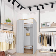 100 × 100 × 200 cm Wrought-Iron Fitting Room with Washable Curtain