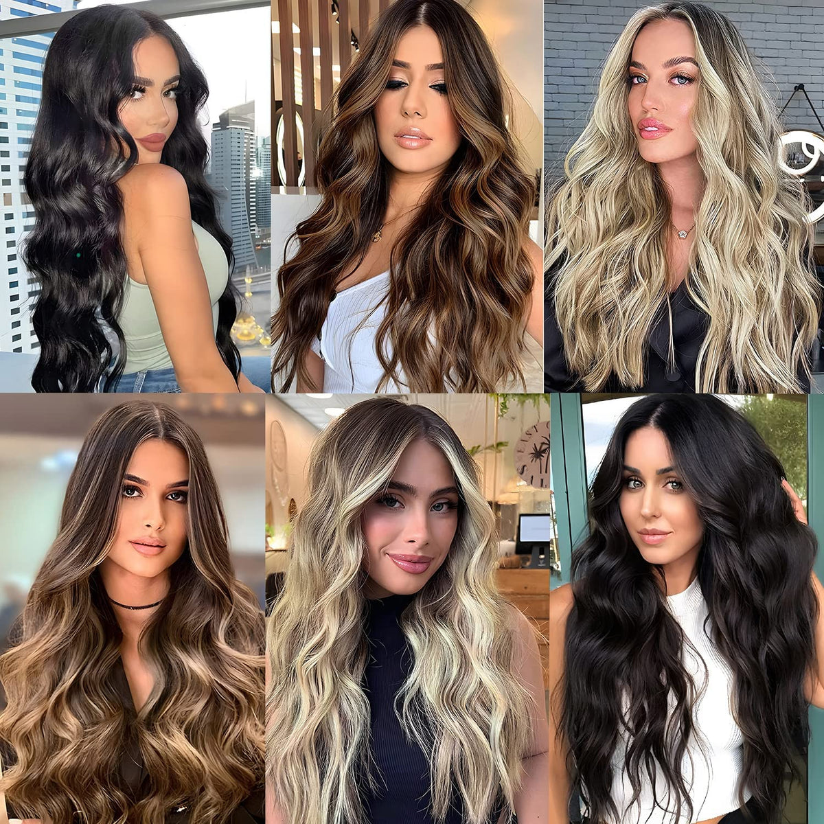 20-Inch Wavy Clip-In Hair Extensions – 4-Piece Blonde Highlight Set