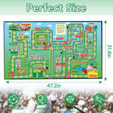 Play Mat Kids Rug Carpet Playmat Extra Large Learn Have Fun Safe Road Traffic System Multi Color Study Activity Centerpiece Play Mat for Playing with Cars for Bedroom Playroom