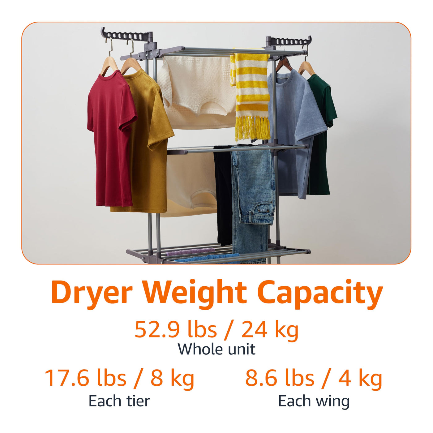 173 cm Clothes-Drying Tower with 6 Foldable Wings