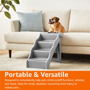 Grey Foldable Pet Steps – Approx. 37 × 58 × 49.5 cm