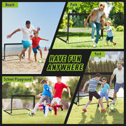 Portable Backyard Soccer Goal Set with 10 Cones & Carry Bag
