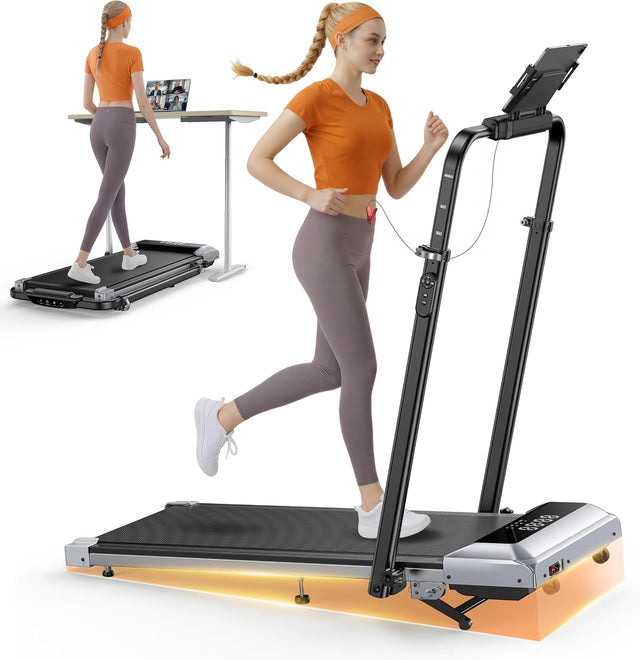 TOPUTURE Walking Pad Treadmill Incline 12% Alloy Folding