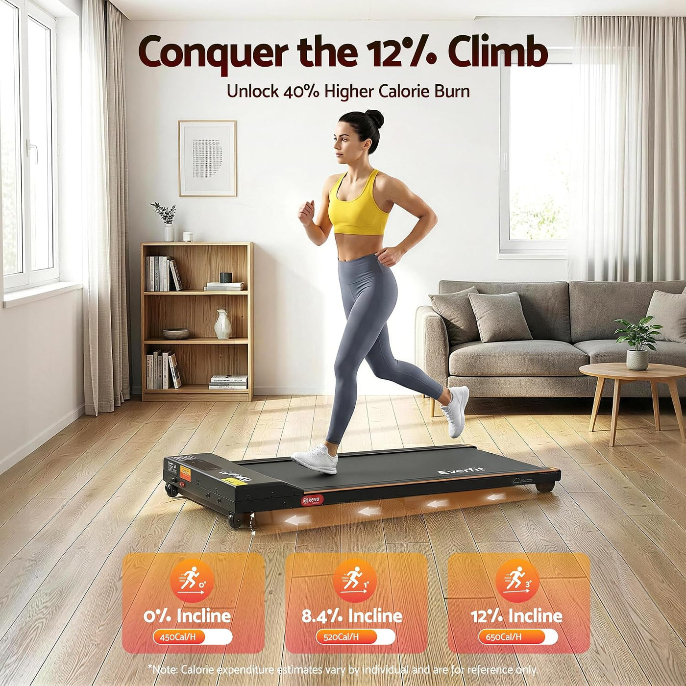 Everfit 3-in-1 Walking Pad with 12% Incline & 6 Programs
