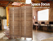 Paulownia-Wood 4-Panel Folding Room Divider – Brown or White