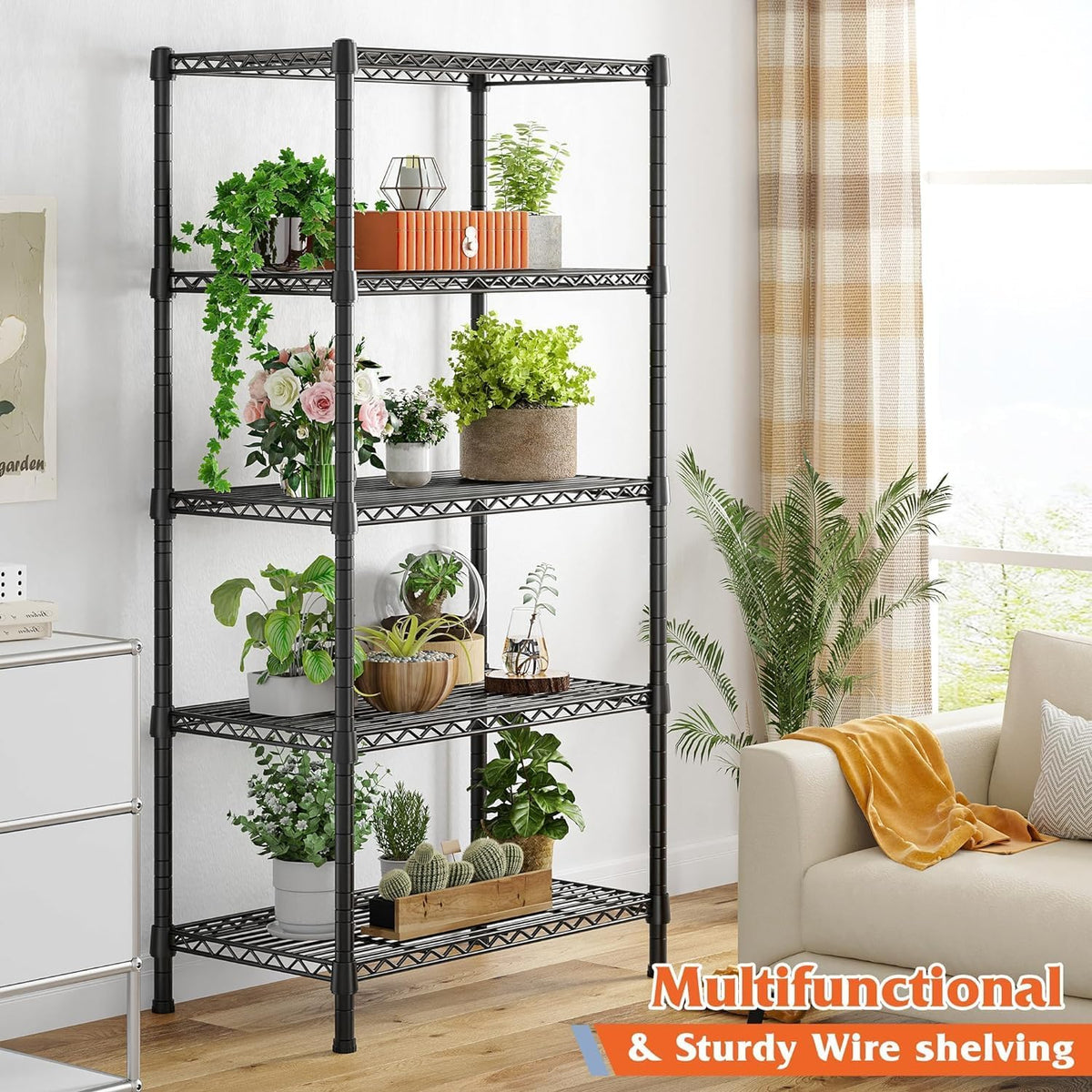 Heavy-Duty 5-Tier Metal Wire Shelving Unit