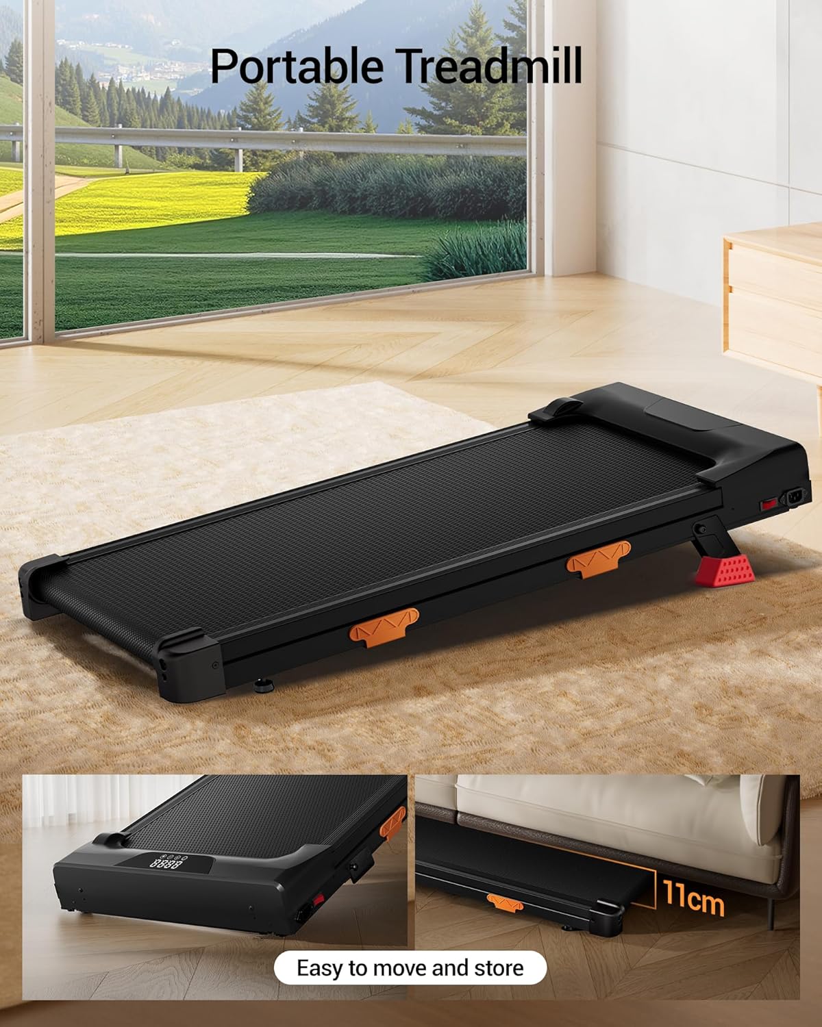 LONTEK 16% Incline Walking Pad Treadmills for Home, 3 in 1 PortableTreadmill with 150KG Weight Capacity, Under Desk Treadmill with 2.5HP Brushless Quiet