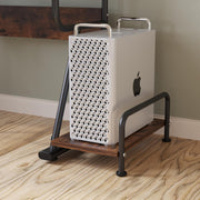 Rustic Computer Desk with Monitor Stand & Adjustable Storage
