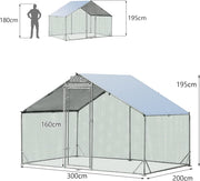 Galvanised Walk-In Poultry Run with Spire Cover – 3 Sizes
