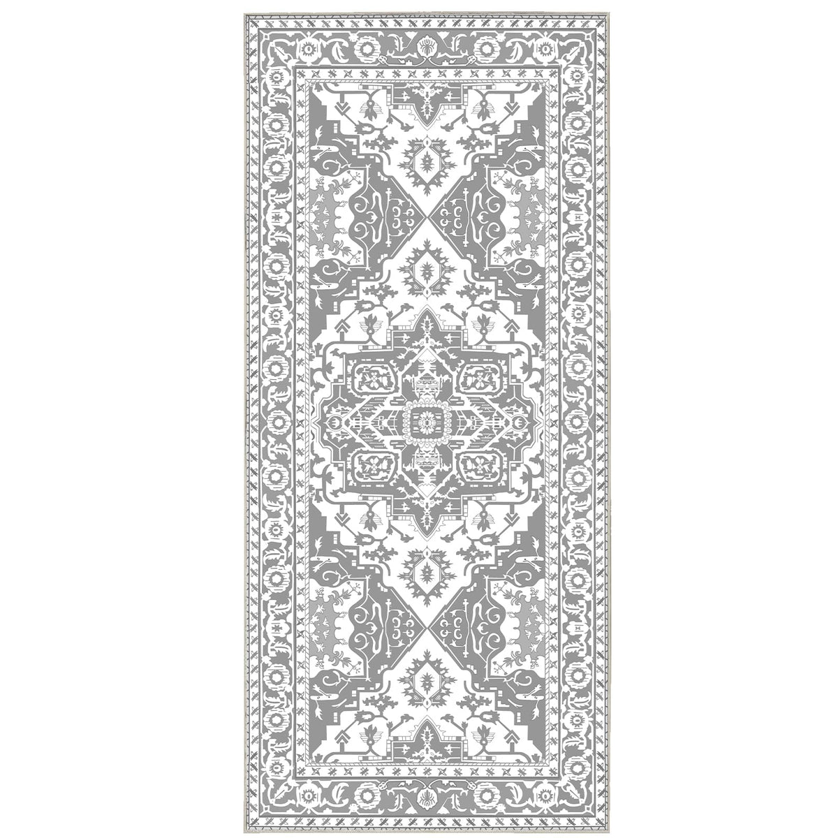 80 × 180 cm Grey Vintage Washable Runner