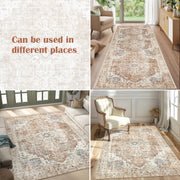 152 × 213 cm Brick-Red Persian-Style Foldable Rug