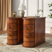 Solid-Wood 2-Drawer Narrow End Table – Walnut
