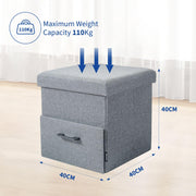 40 cm Folding Storage Ottoman Cube with Drawer