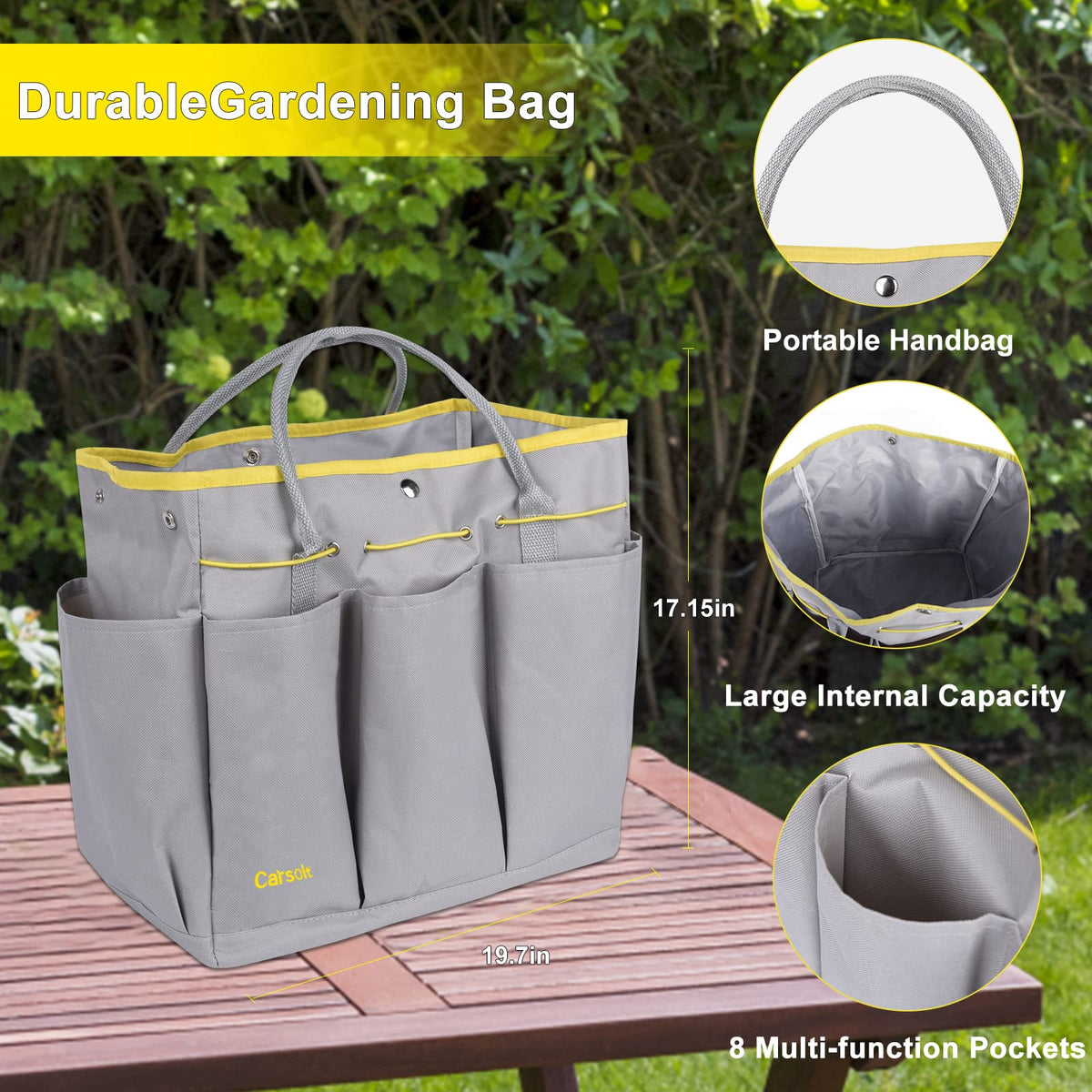 10-Piece Stainless-Steel Garden Tool Set with Bag & Gloves