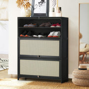 6-Tier Shoe Cabinet with 3 Sliding Flip-Up Doors