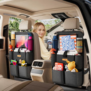 2-Pack Black Car-Seat Organisers with 11-Inch Tablet Holders