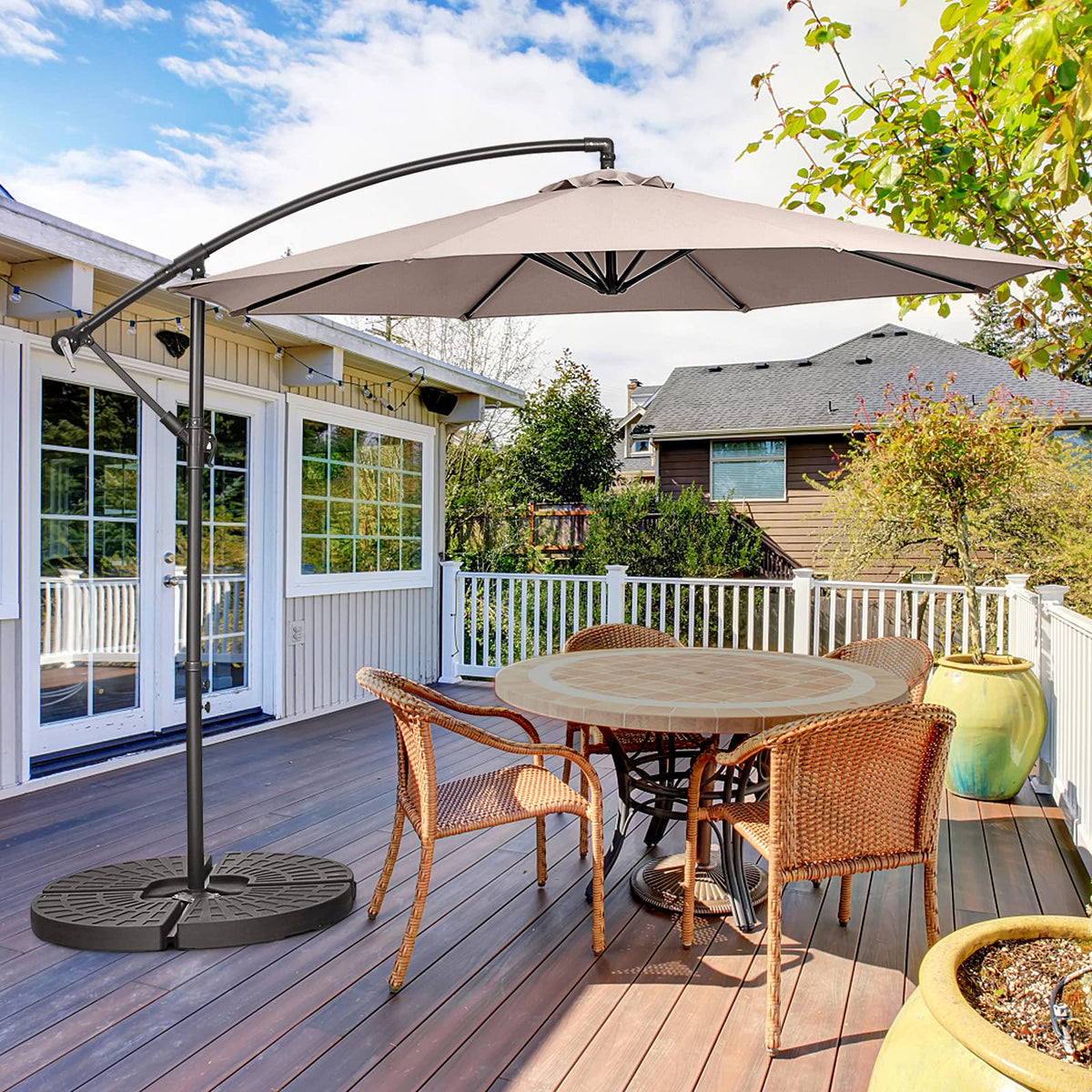 3 m Cantilever Patio Umbrella with Cross Base