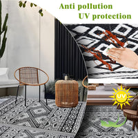 Reversible Waterproof Outdoor Rug 180x270cm, Outdoor Plastic Straw Rug for Patios Clearance, Outdoor Area Rug Carpet RV Mat for Camping Backyard Deck Porch