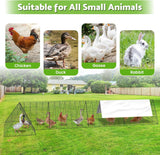 Advwin Chicken Run Tunnel for Yard, 400 x 100 x 61.5 cm Portable Chicken Pen Outside with Cover, Ducks & Rabbits, Chicken Coop with Corner Frames for Custom Layouts