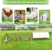 4m Portable Chicken Run Tunnel with Weather Cover