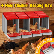 Pet Scene 4-Hole Roll-Away Chicken Nesting Box – Modular Poultry Laying Boxes with Egg Collection