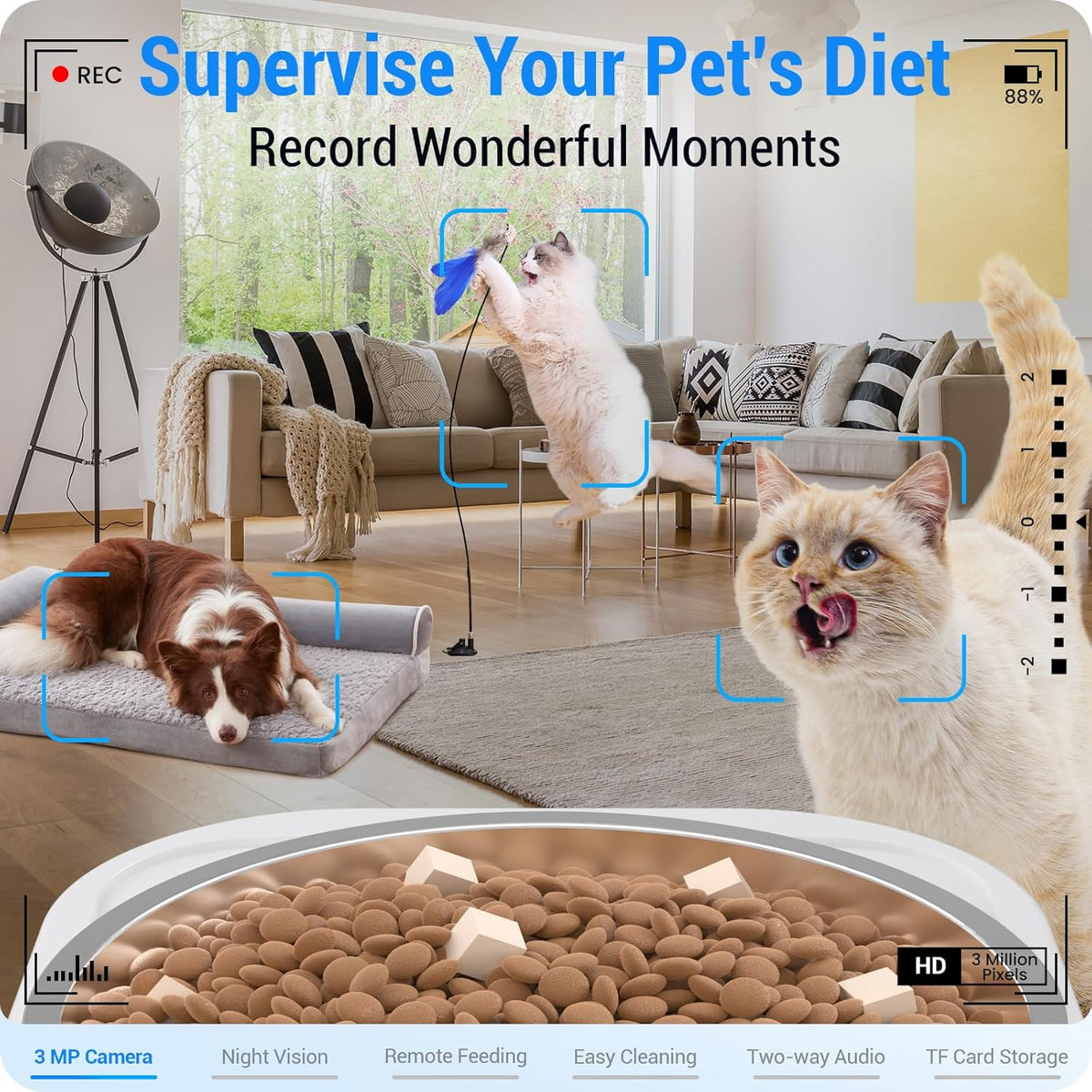 7 L Automatic Pet Feeder with 2K Camera & Dual-Band Wi-Fi