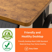 Height Adjustable Desk, 120cm Electric Standing Desk, Power Outlets, Home Office & Gaming Workstation, Easy Assembly, Versatile Table, Vintage Oak