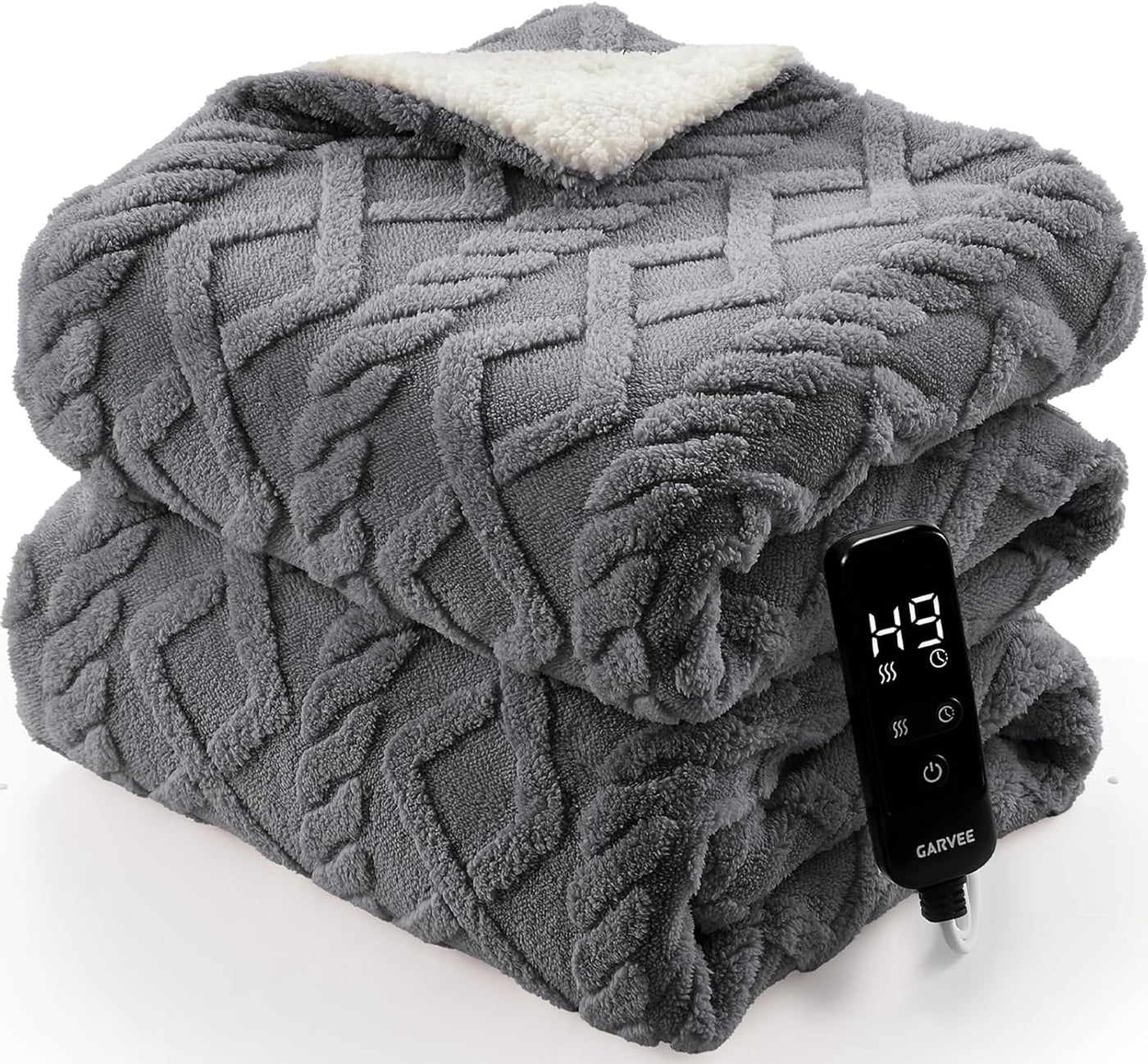 Milk Fleece Electric Heated Blanket – 10 Heat Levels, Auto-Off Timer, Machine Washable