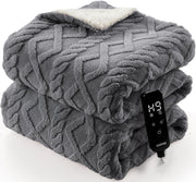 Milk Fleece Electric Heated Blanket – 10 Heat Levels, Auto-Off Timer, Machine Washable