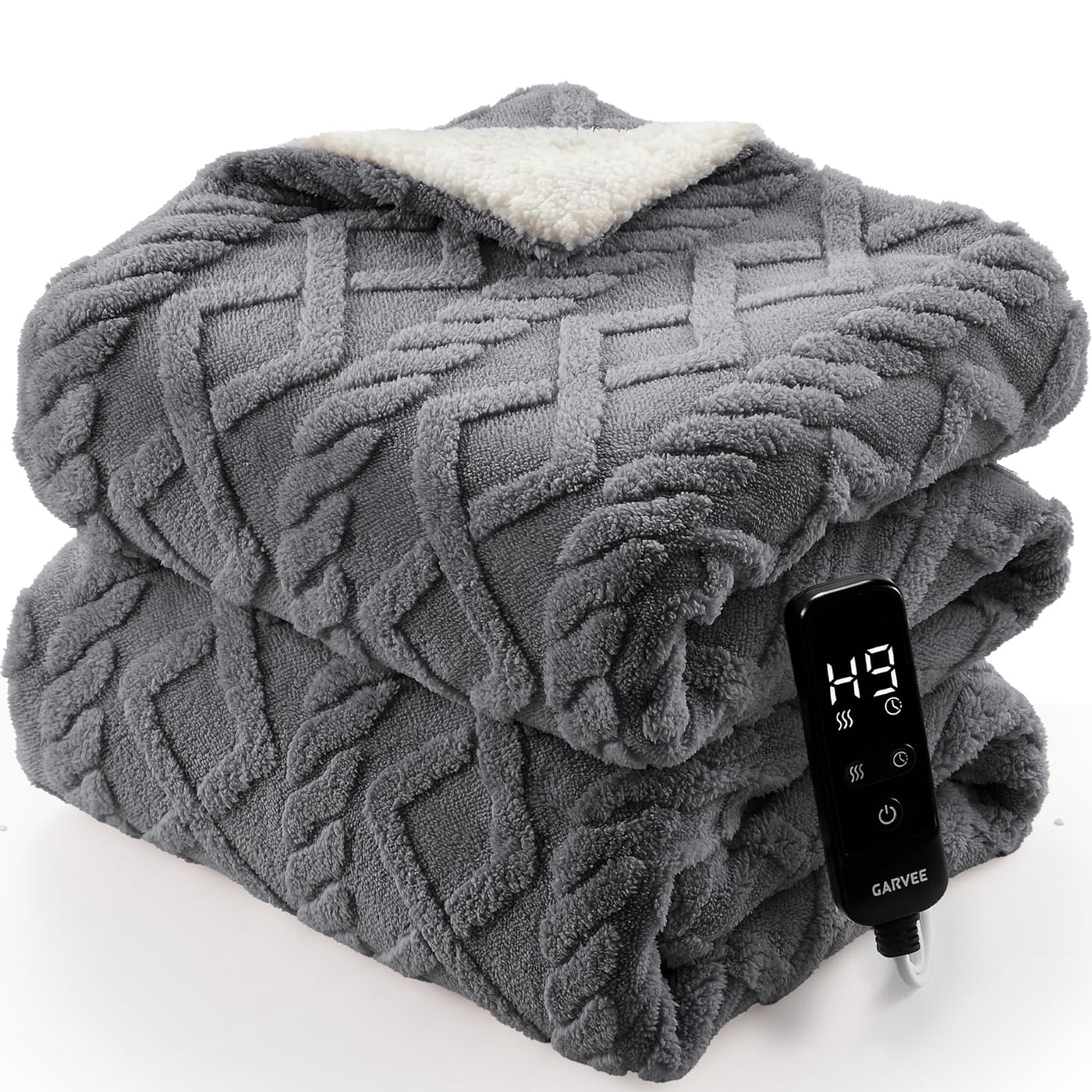 Milk Fleece Electric Heated Blanket – 10 Heat Levels, Auto-Off Timer, Machine Washable