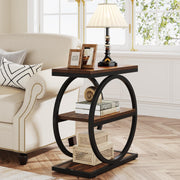 Narrow 3-Shelf Industrial Side Table